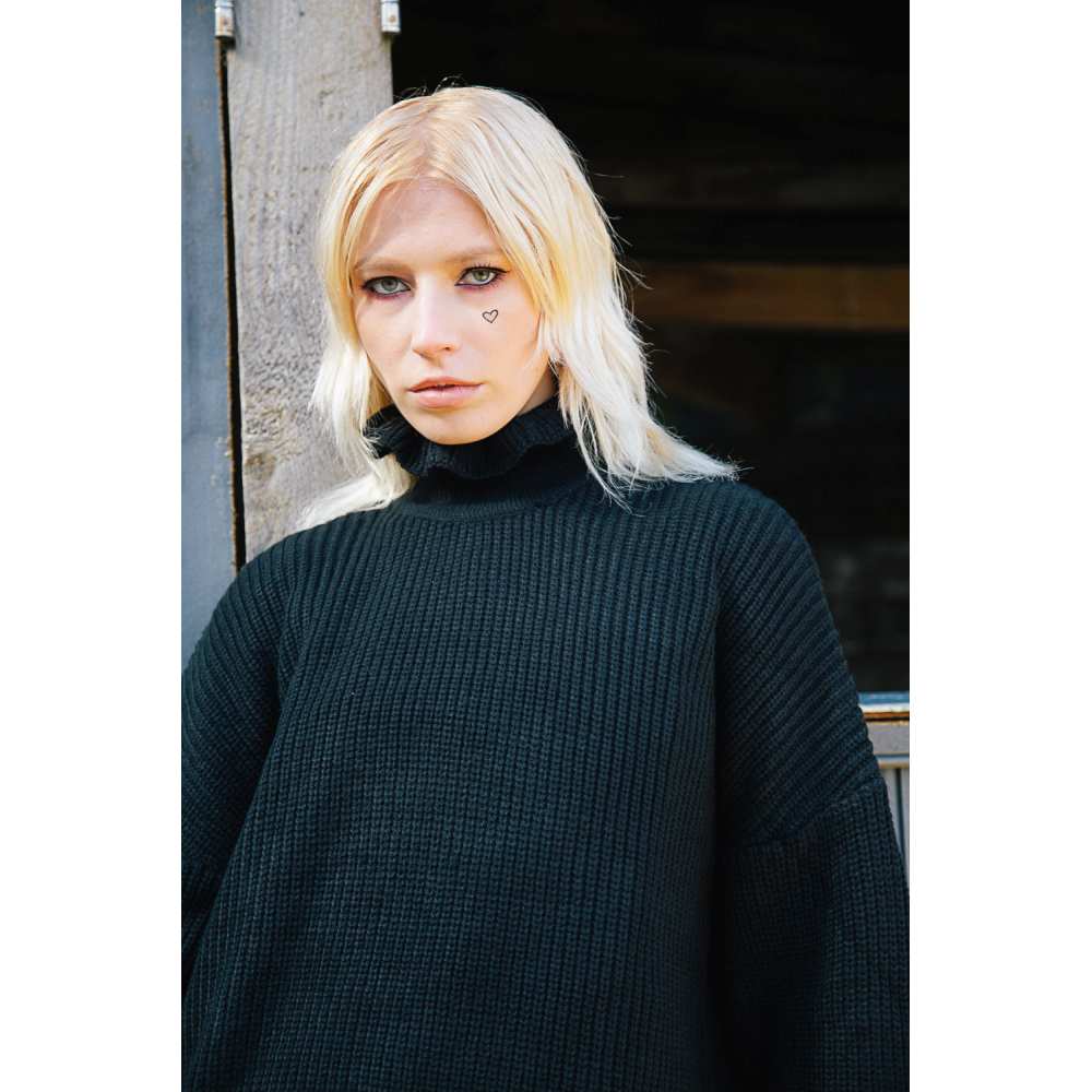 Banned - GRUNGE GOTH KNITTED Pull en tricot - Noir